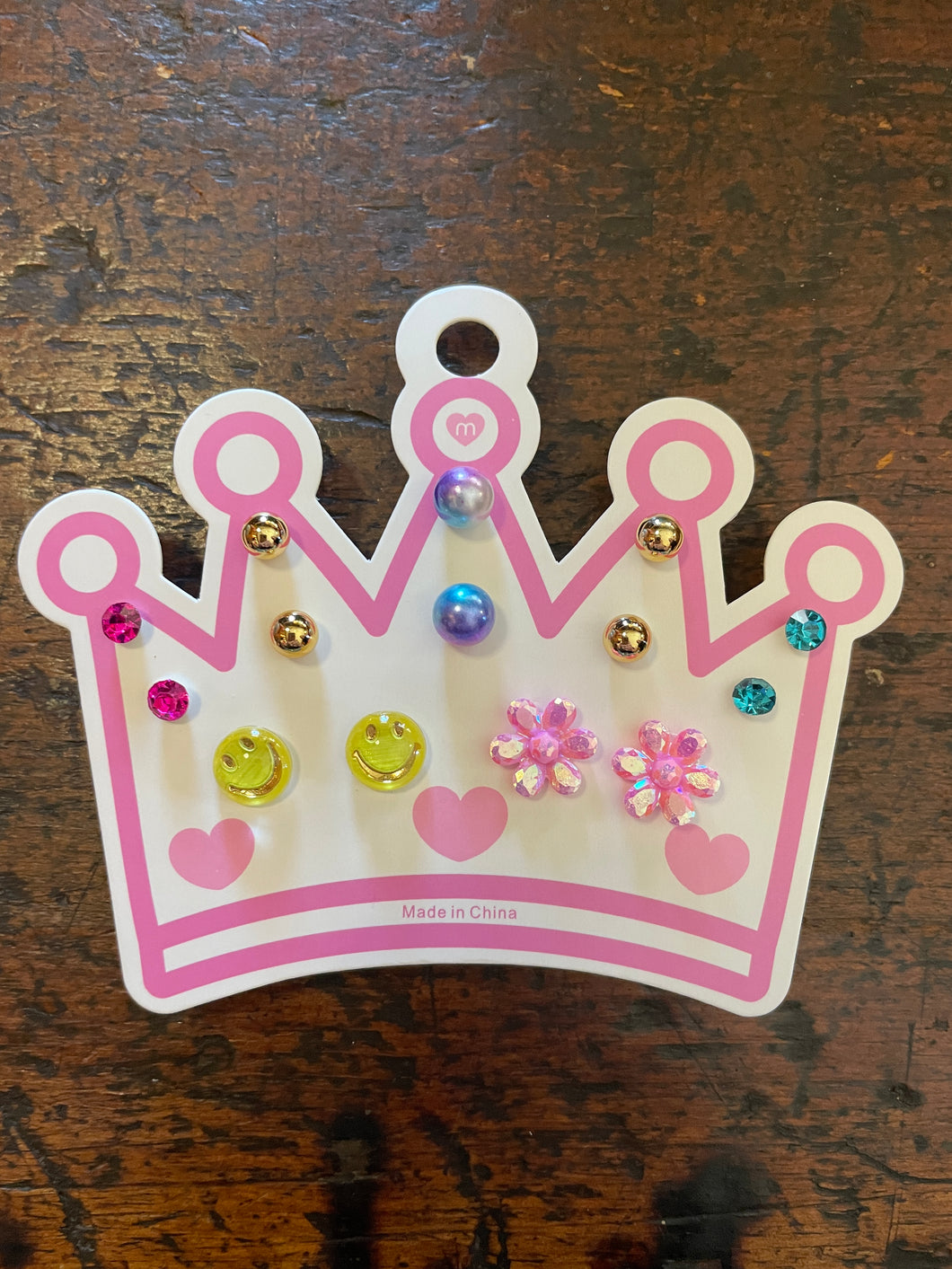 M- Crown Happy earring set