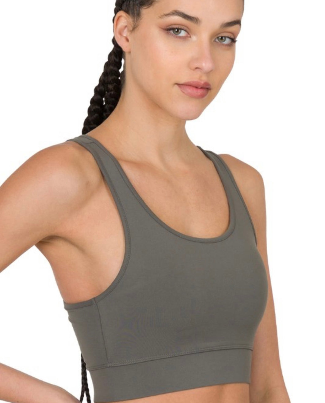 M- Athletic Racerback padded bra (  ( Ash Grey )