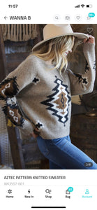 AZTEC PATTERN KNITTED SWEATER