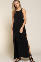 Load image into Gallery viewer, M -Stone Washed Side Slit Cut Out Maxi Dress