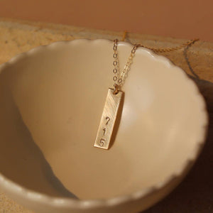 Token Jewelry - Area Code Necklace (Personalized)