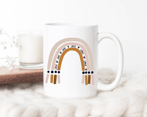 J-15 oz mug, Modern Love Rainbow Mug, Modern Mug, Coffee Cup