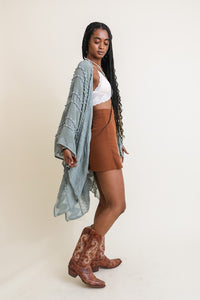 M- Embroidered Zig Zag Soft Kimono