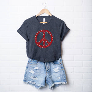 Olive And Ivory Wholesale - Patriotic Peace Sign | Short Sleeve Graphic Tee | Patriotic