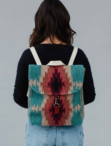 M-Aztec Backpack ( Teal, Burgundy)