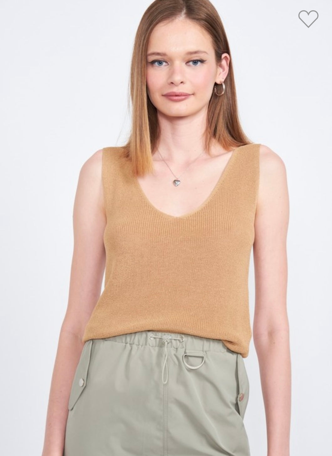 J- Knitted Tank v neck