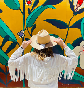 M- BiBi White Long Sleeve with Fringes