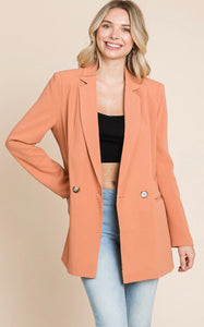 M- Double Breasted Lapel Blazer (Melon)