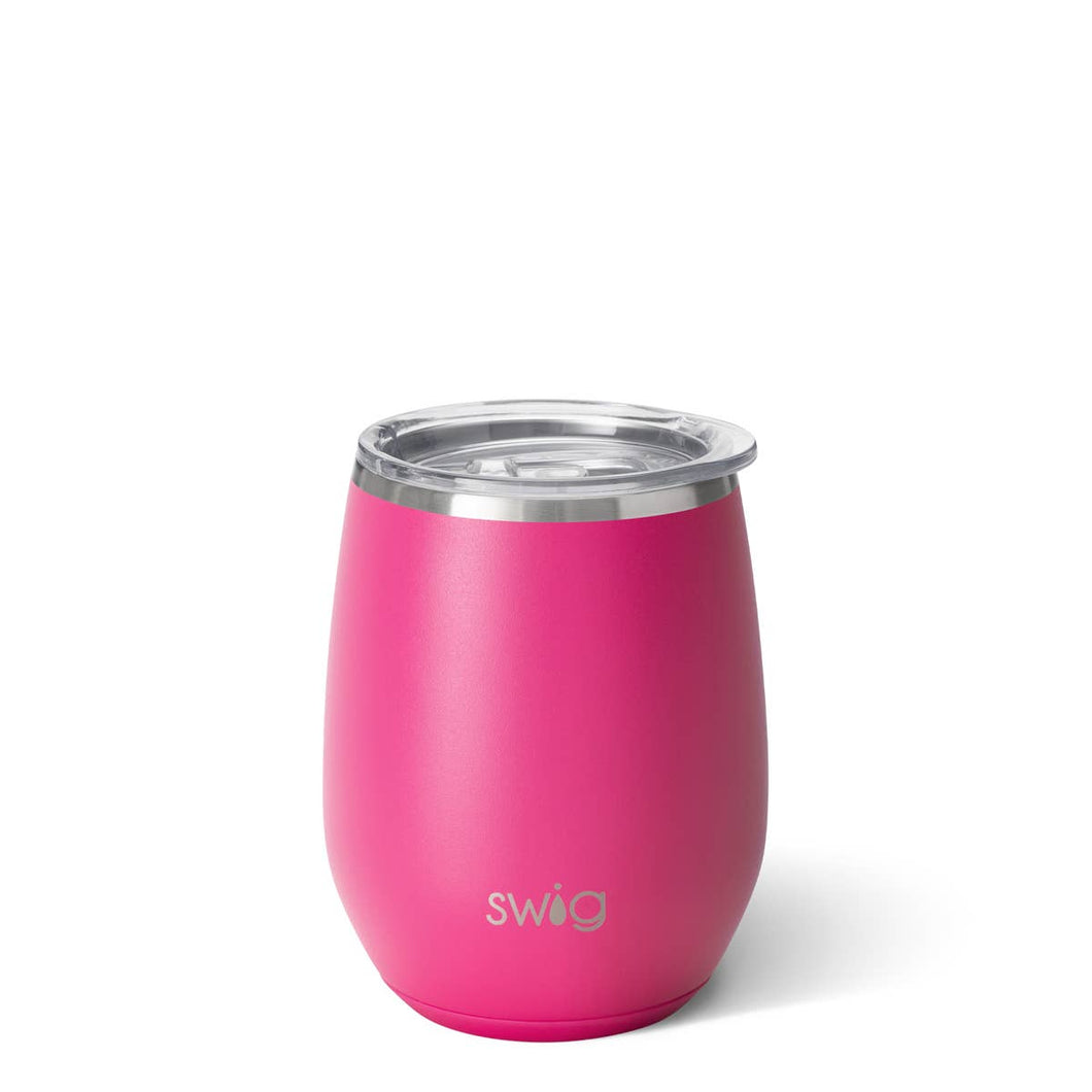J- Matte Hot Pink Stemless Wine Cup (14oz)