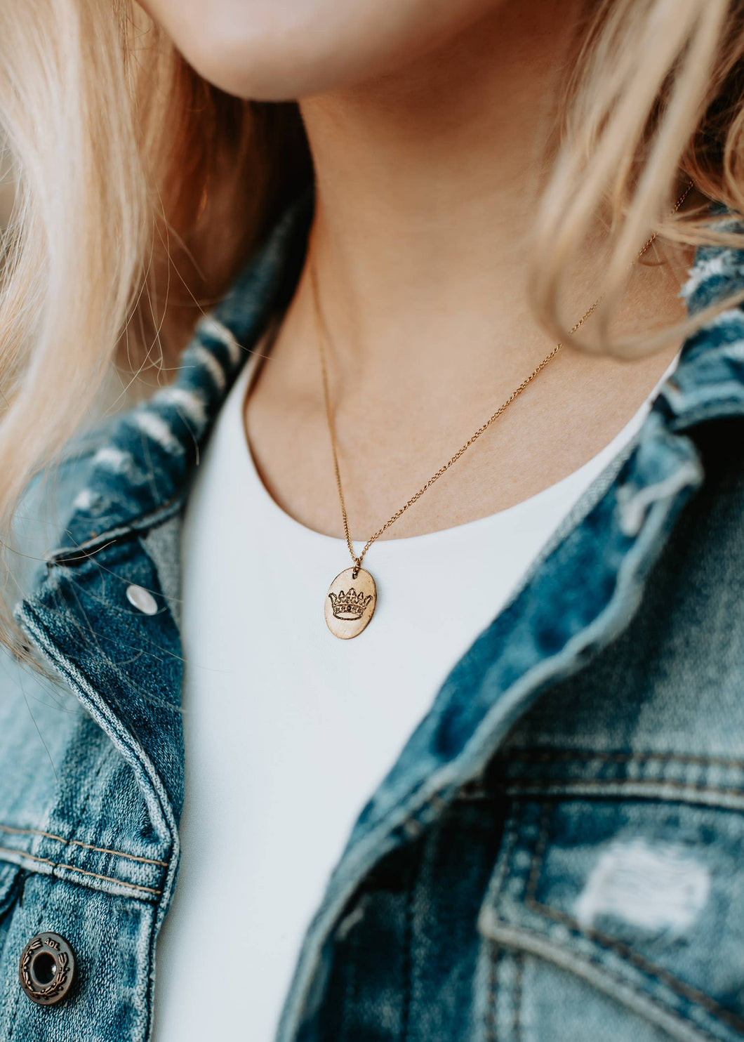 Panache Apparel Co. - Gold Crown Charm Necklace