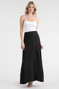 M-NINEXIS - CWBLS029-1P_PLUS MAXI SKIRT WITH BUTTON FRONT SLIT DETAIL